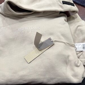 Fear of God Essentials Beige Hoodie